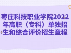 棗莊科技職業(yè)學(xué)院2022年高職（?？疲﹩为氄猩途C合評價招生章程